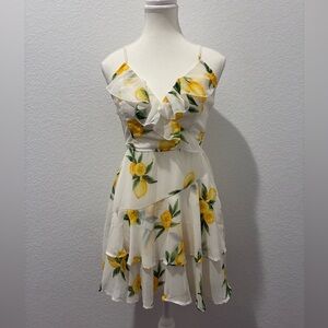 Japna | White Lemon Print Dress
